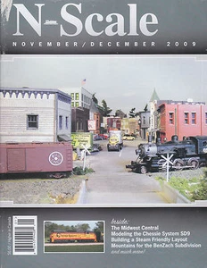 N-SCALE 11-12/09 CHESSIE SYSTEM SD9, STEAM LAYOUT, BNSF MOUNTAINS, FLAT BEAM CAR - Picture 1 of 2