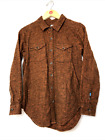 Kavu Flannel Shirt Women's sz Small Brown LS 100% Cotton