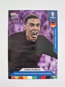 Topps Now UEFA EURO 2024 - Card 034 - Jamal Musiala - Purple Refractor - Picture 1 of 10