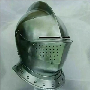 Medieval Knight Combat Close Steel Helmet Armor Medieval Costume Helmet - Picture 1 of 9