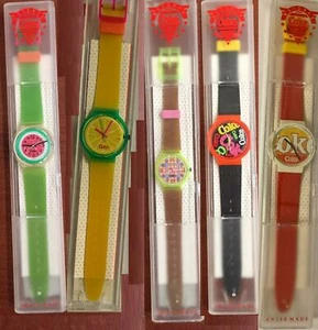 SWATCH COKE COCA COLA RARE VINTAGE Quartz Watch FUNKY!! 80'S 90'S SEVERAL 2 PICK - Picture 1 of 11