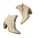 Anthropologie | J Ranch 2 Canvas Ankle Boots Cream Women Size 7.5 Western Style