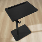 Adjustable TV Tray Side Table - 360° Swivel End Table for Eating on Couch,Black 