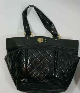 BEBE Sport Quilted Black Big Leather Bag Purse Overnight Travel NWT Weekender - Picture 1 of 7