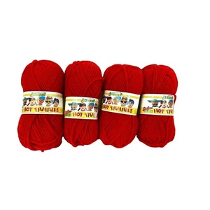 Lote de 4 hilos acrílicos rojos Bouquet Softee Hot Tamales 50 g 1,7 oz Canadá AT366 - Imagen 1 de 6