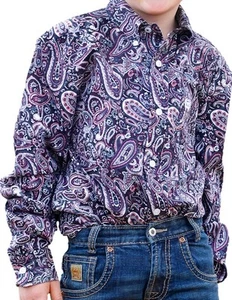 Cinch Western Shirt Boys Long Sleeve Paisley Multi-Color MTW7060378 - Picture 1 of 1