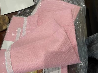 Matouk EE. UU. NUEVO CON ETIQUETAS (2) fundas estándar 100 % algodón rosa burbuja Seersucker Foto 1 de 4