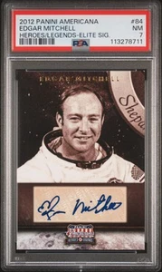 2012 Panini Americana #84 Edgar Mitchell Auto 9/49 PSA 7 NM NASA Apollo 14 - Picture 1 of 3