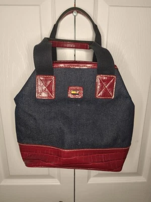 Bolso de hombro Tommy Hilfiger Denim 10" de segunda mano para mujer azul marrón rojo Foto 1 de 4