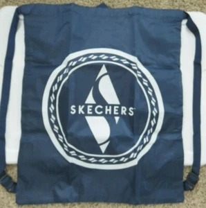 Sketchers Nylon Kordelzug Tasche Rucksack Sporttasche Navy Blau - Bild 1 von 4