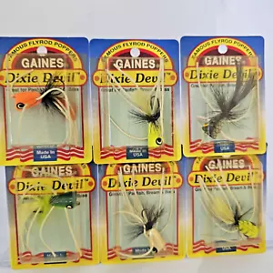 Vintage Gaines Dixie Devil con gambe fatto a mano USA sughero Flyrod Popper Bug taglia 4 gancio - Foto 1 di 22
