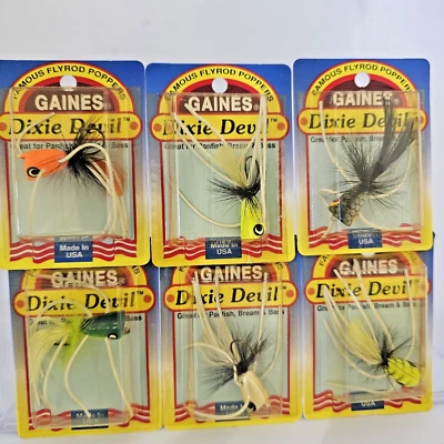 Vtg Gaines Dixie Devil With Legs Handmade USA Cork Flyrod Popper Bug Sz 4 Hook - Image 1 of 4