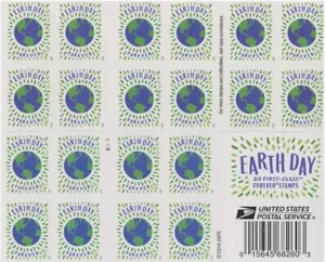2020 US Scott # 5459 Earth Day Booklet Pane of 20 Forever Stamps MNH - Bild 1 von 1