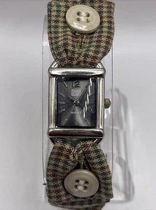 Orologio Donna Quarzo Faded Glory Plaid Tessuto Cinturino Elasticizzato - Batteria Nuova - Foto 1 di 6