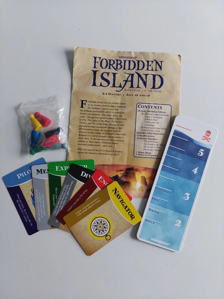 Forbidden Island Replacement Parts (Manuel, Pawns, Character Cards, Water Level) - Изображение 1 из 1