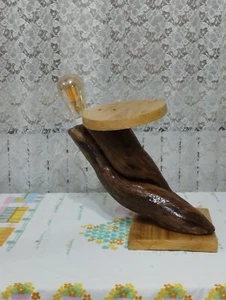 Handgefertigte Stehlampe, Deko Lampe Natur Echt Fossil Holz 🍀 - Bild 1 von 6