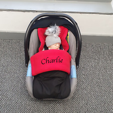 Personalised Black & Red Car Seat Footmuff | Cosy Toes