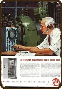 1951 OTIS ELEVATOR Company Engineer Vintage-Look DECORATIVE REPLICA METAL SIGN - Picture 1 of 1