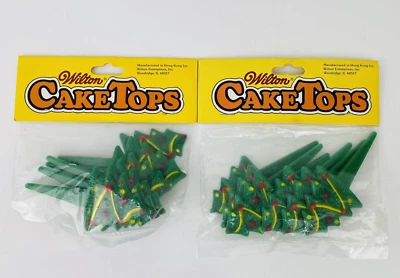 2 tapas de pastel Wilton vintage 6 paquetes de árboles de Navidad verdes selecciones nuevas en paquete Foto 1 de 3