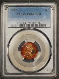 1942 Lincoln Head Cent Proof PCGS PR64+RB Toned - Picture 1 of 6