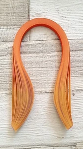 50 dark centered orange graduated / shaded quilling paper strips - 10mm wide - Picture 1 of 2