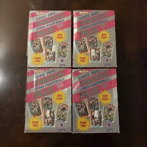 4X 1991 NFL Pacific PRO Football Plus Hobby Box 144 Packs Sealed - Picture 1 of 6