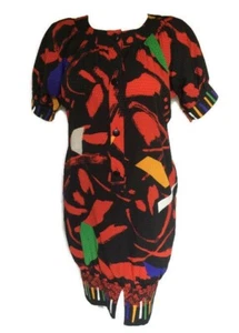 Vtg Paris Bubble Dress France M. C'est 80's Graphic Cocoon Sz 12 Clown Core R2 - Picture 1 of 11