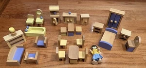 Mueble de madera vintage para casa de muñecas habitación baño sala cocina 25 piezas - Imagen 1 de 23