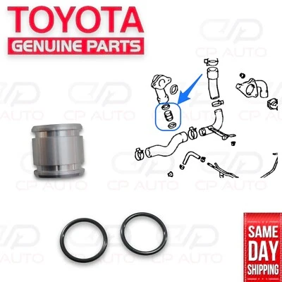 93-97 TOYOTA LAND CRUISER FZJ80 TUBO DE DERIVACIÓN DE AGUA REFRIGERANTE CON ORING OEM NUEVO Foto 1 de 4