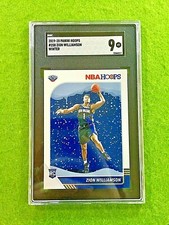 ZION WILLIAMSON ROOKIE CARD GRADED 9 SGC PELICANS SP RC 2019-20 NBA Hoops WINTER