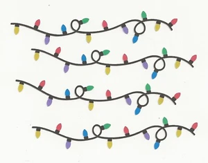 Christmas Light Die Cuts - 8 pcs. 6" long, PRINTED Scrapbooking, (Style 2) - Picture 1 of 1
