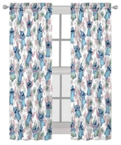 Disney Lilo & Stitch Kids 63" Curtain Panel, Set of 2-AB0F2GV7VHC5 - Picture 1 of 4