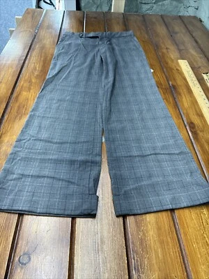 Pantalones Gap para mujer 6 Reg Pantalones de pierna recta Gris Marrón Puños enrollados a cuadros Foto 1 de 4