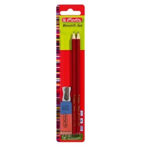 Set matite Herlitz Skizzo 4 pezzi 2 matite HB + gomma rossa + puntatore - Foto 1 di 1