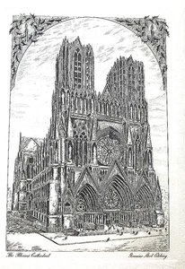 RARA cartolina natalizia 1929 CATHEDERAL, auguri personali, busta originale - Foto 1 di 7