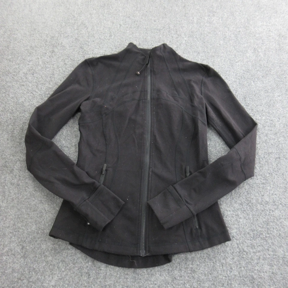 Chaqueta Lululemon Define Mujer Talla 6 Negra Cremallera Completa Baile Estudio Pulgares Foto 1 de 4
