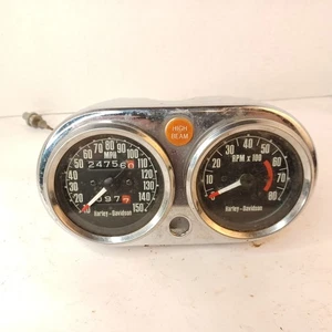 Speedometer Dash Harley Davidson 150 Mph Speedometer Tachometer Chrome For Parts - Picture 1 of 10