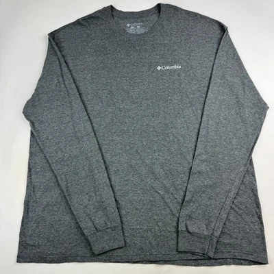 Camiseta Columbia masculina XXL cinza algodão poliéster bandeira americana árvore de Natal - Imagem 1 de 4