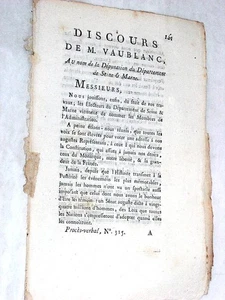 LIVRE ANCIEN DÉPUTÉS SEINE ET MARNE FIDÉLITÉ CONSTITUTION ASSIGNATS 1790 - Imagen 1 de 1