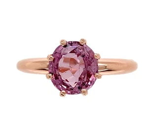 14k Rose Gold 1.92 Carat Pink Genuine Natural Spinel Solitaire Ring (#J7321) - Picture 1 of 11
