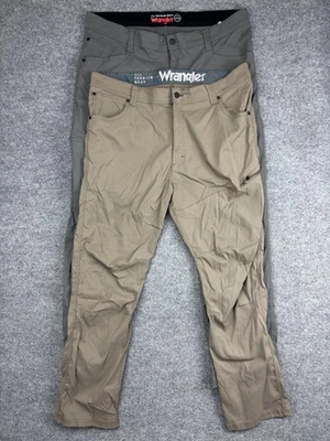 Calça Wrangler ATG All Terrain Gear Masculina 38x30 Cinza Claro Caminhada Elástica 2 Pares - Imagem 1 de 4