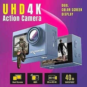 Exprotrek Action Cam 4K, Dualscreen, Wasserdicht 40m, 170° Ultraweitwinkel etc. - Bild 1 von 5