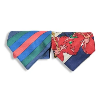 Conjuntos de corbata de seda con patrón de rayas ICEBERG azul marino blanco Foto 1 de 4