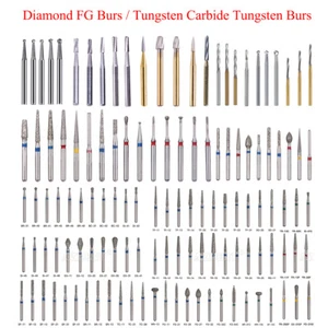 AZDENT Dental FG Burs Diamond Tungsten Carbide Drill for High Speed Handpiece - Picture 1 of 206
