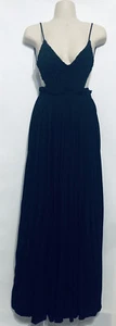 L'Atiste By Amy Womens XS Black Backless Maxi Dress Frayed Hem Boho - Picture 1 of 6
