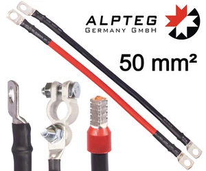 50mm2 Batteriekabel Kabelbrücke Rot Schwarz M8 M10 M12 AEH BATT H07V-K ALPTEG - Bild 1 von 16