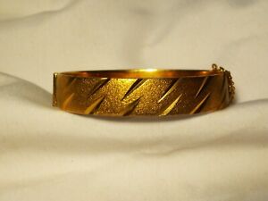 ...Vintage/Antique Rolled Gold Faceted, Textured Hinge Bracelet...