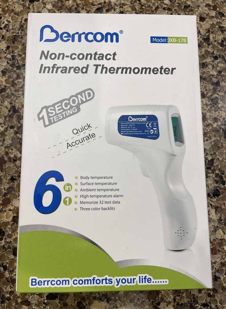 Berrcom Non-Contact Infrared Thermometer, 1-second testing!