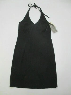 Vestido AMANDA SMITH Para Mujer Talla 10 Cuello en V Halter Corbata Negro Lápiz NUEVO Foto 1 de 4