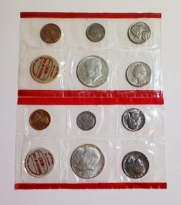 1969-D & 1968-D US Uncirculated Mint Sets w 40% silver Kennedy Half Dollars - Picture 1 of 5